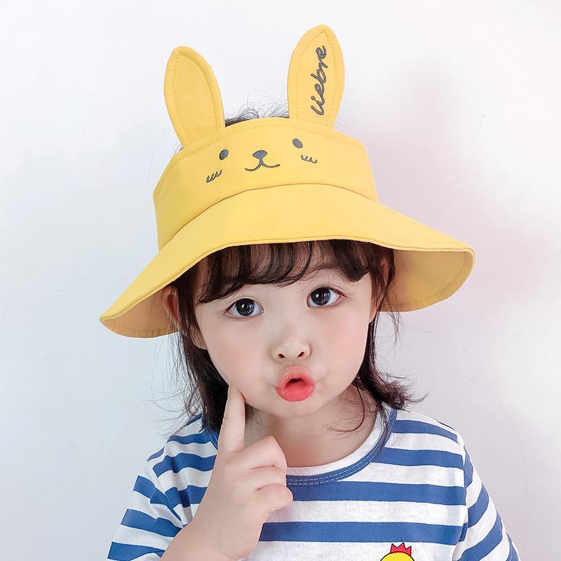 MOQ 3PCS  Cotton Bunny Ears Cute Sun Hat Cartoon Baby Sun Hat Wholesale