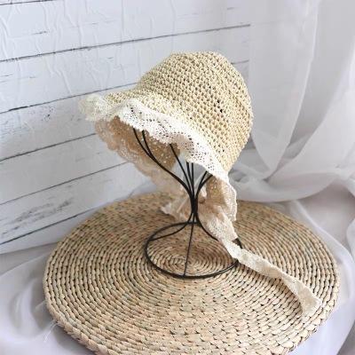 MOQ 4PCS Lace straw hat spring and summer thin style Parent-child wholesale