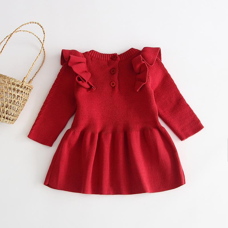 Knit dress girls princess dress wholesale