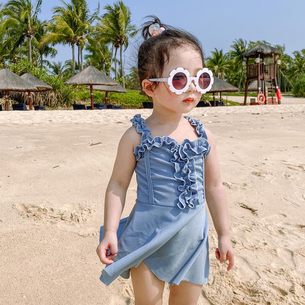 Girls Princess Swimsuit Children's One-piece Skirt Toddler Wholesale Swim Wear