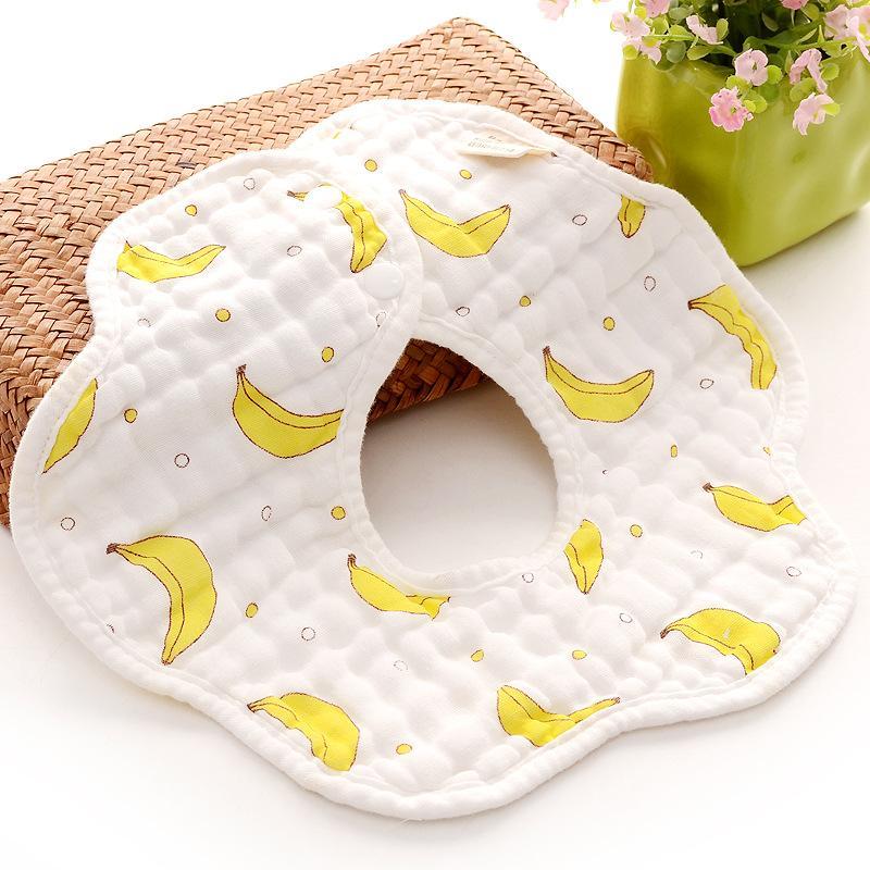 MOQ 12PCS  8-layer cotton bib petal saliva towel Wholesale