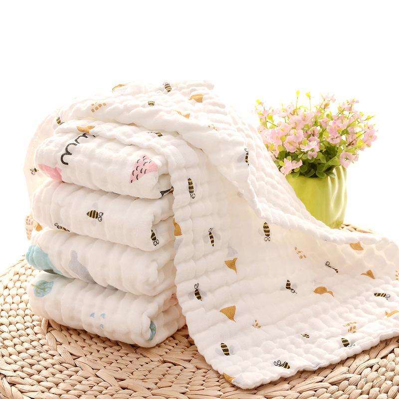 MOQ 10PCS Six-layer cotton gauze face towel saliva towel Wholesale