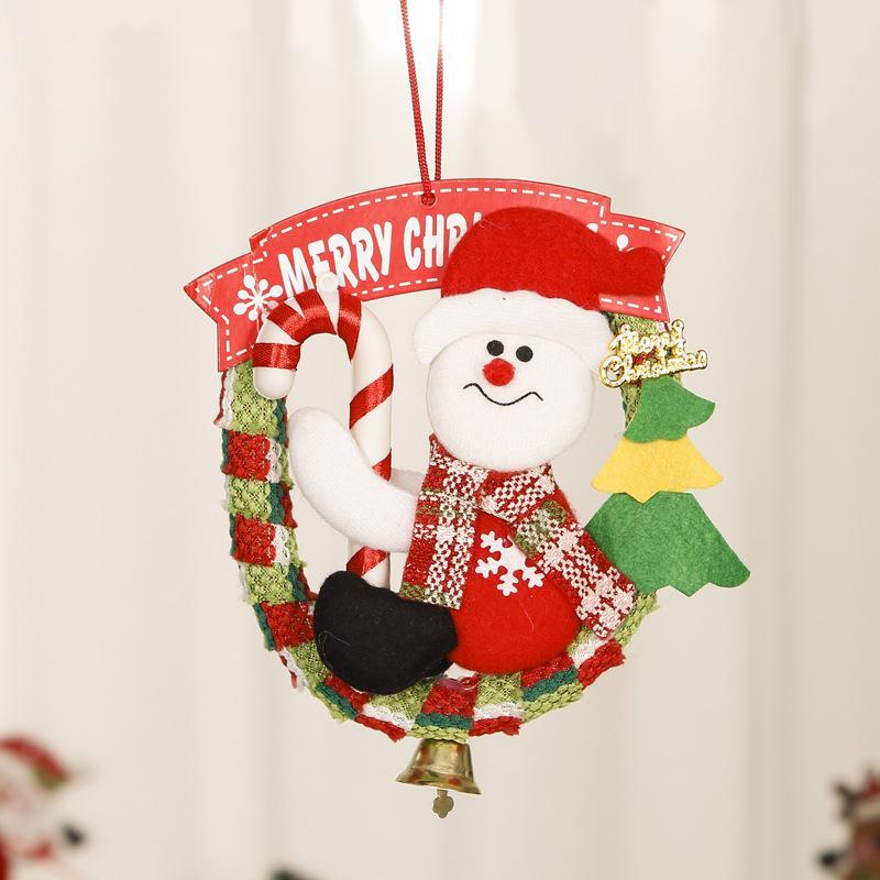 MOQ 4Pcs Christmas ornaments rattan ring pendant garland door wholesale