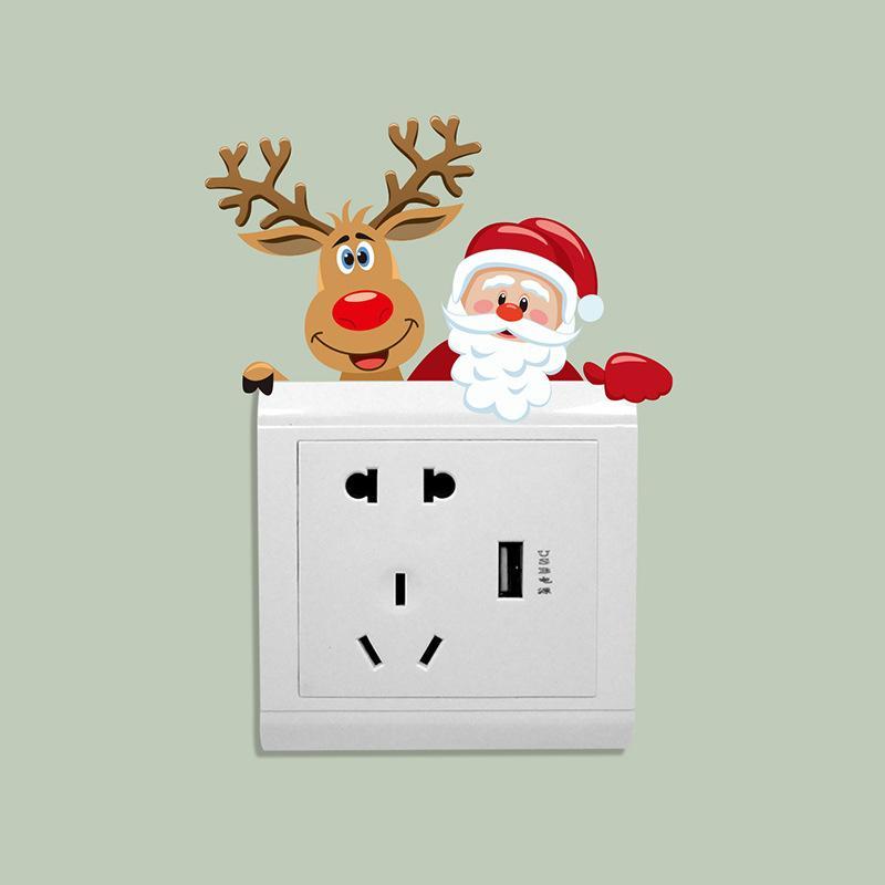 MOQ:10pcs Christmas Snowman Switch Outlet Sticker Wholesale