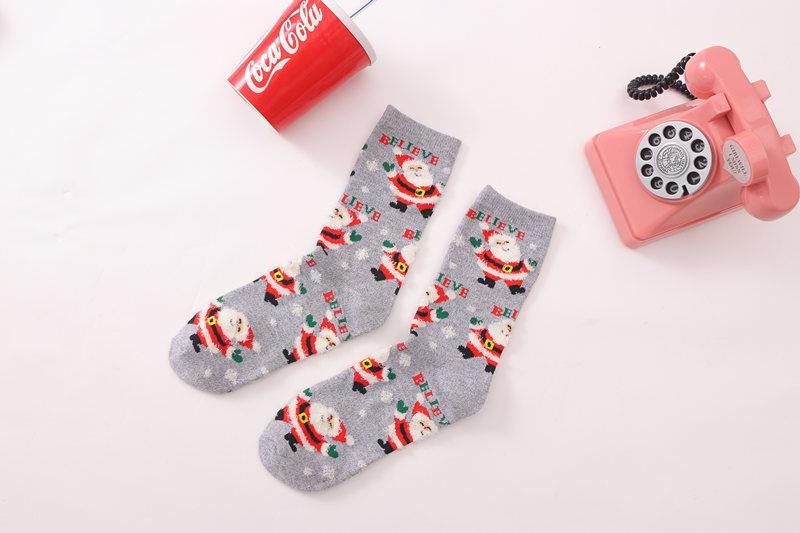 20PCS Random color Christmas cotton medium tube socks wholesale