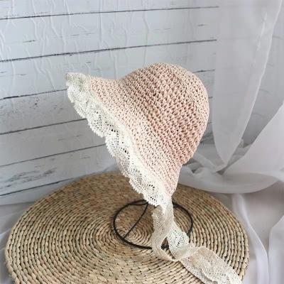 MOQ 4PCS Lace straw hat spring and summer thin style Parent-child wholesale