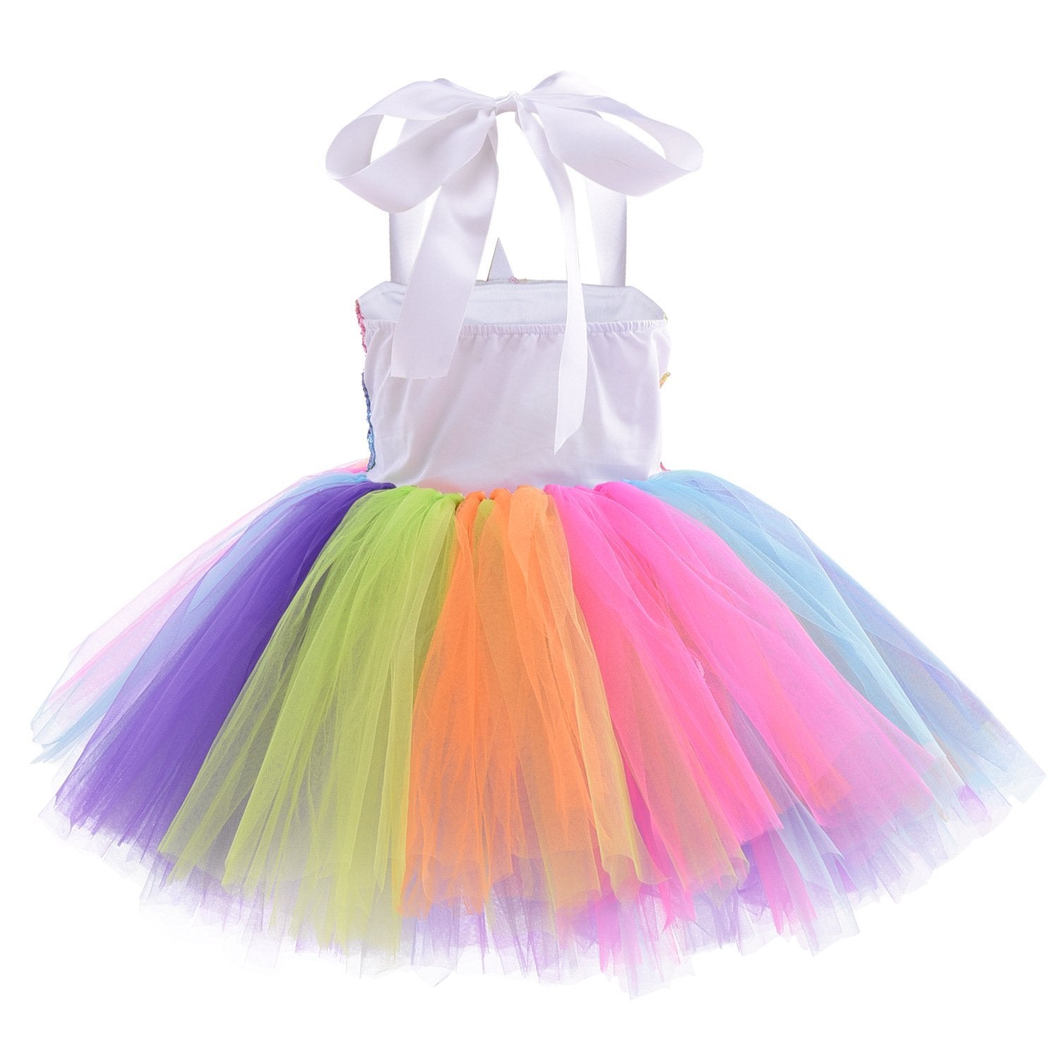 Soyoekbt Girls Unicorn Costume LED Light Up Princess Dress Party Outfit Halloween Tutu Dress with Headband Wholesale