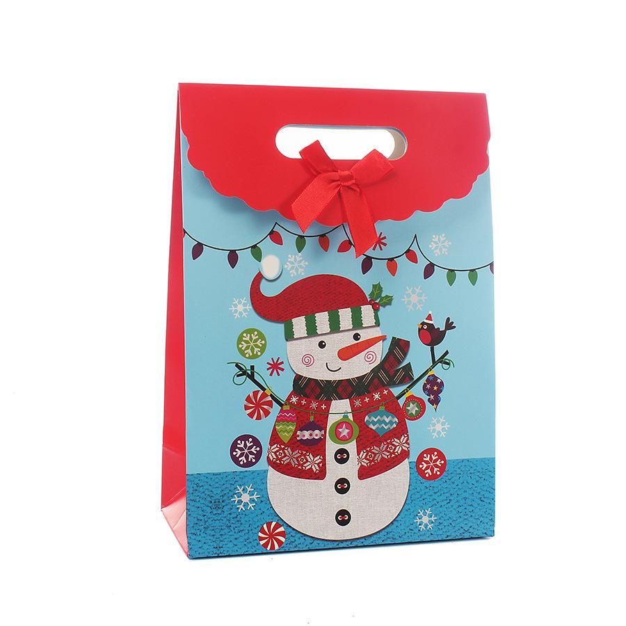 MOQ 10PCS Random color Christmas gift portable paper bag wholesale