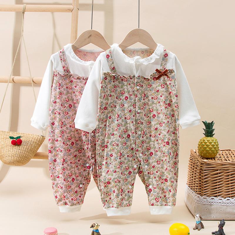 Newborn cotton long-sleeved one-piece wholesale