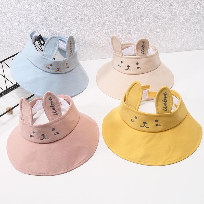 MOQ 3PCS  Cotton Bunny Ears Cute Sun Hat Cartoon Baby Sun Hat Wholesale