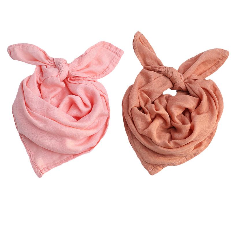 MOQ 10PCS Bamboo cotton bamboo fiber dyed gauze saliva towel triangle scarf Wholesale