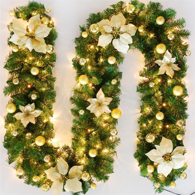 5PCS+  Christmas decoration rattan green PVC door decoration wholesale