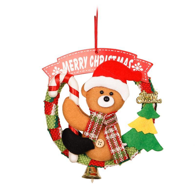 MOQ 4Pcs Christmas ornaments rattan ring pendant garland door wholesale