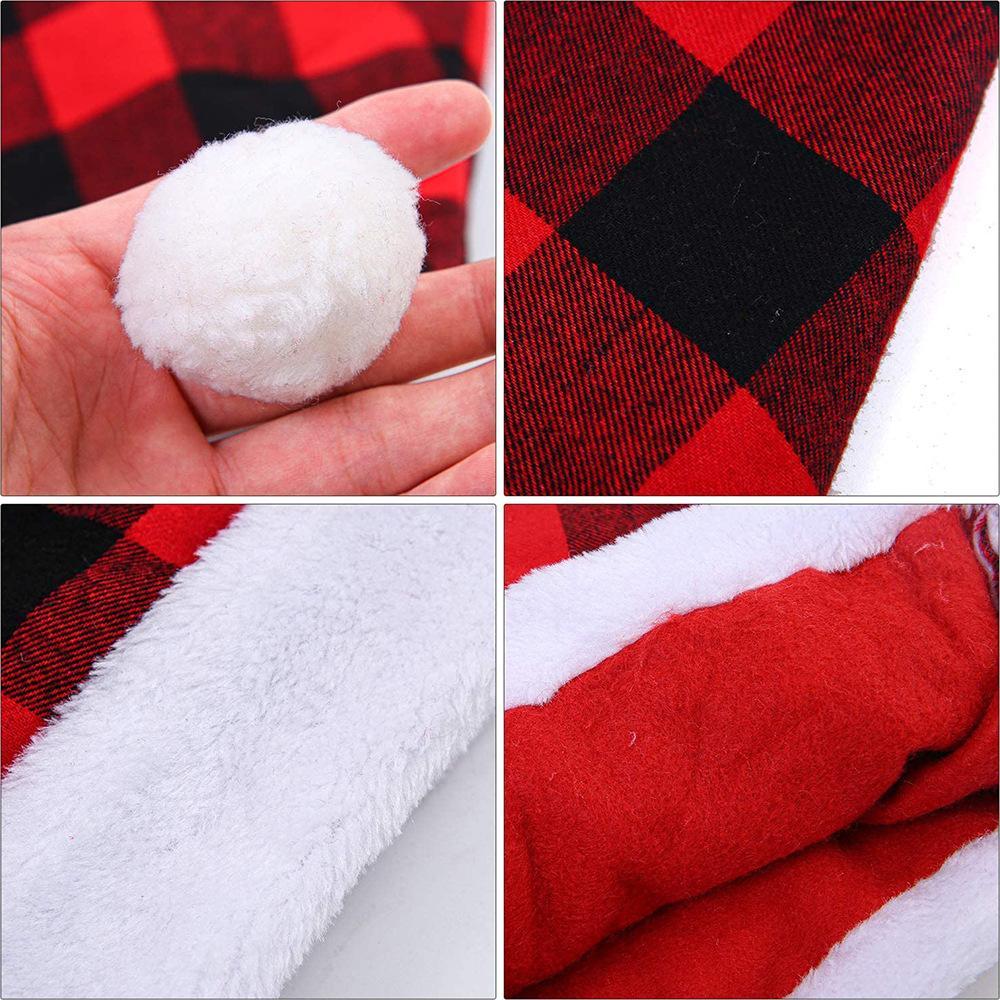 8PCS+  Christmas hat Plaid adult size wholesale