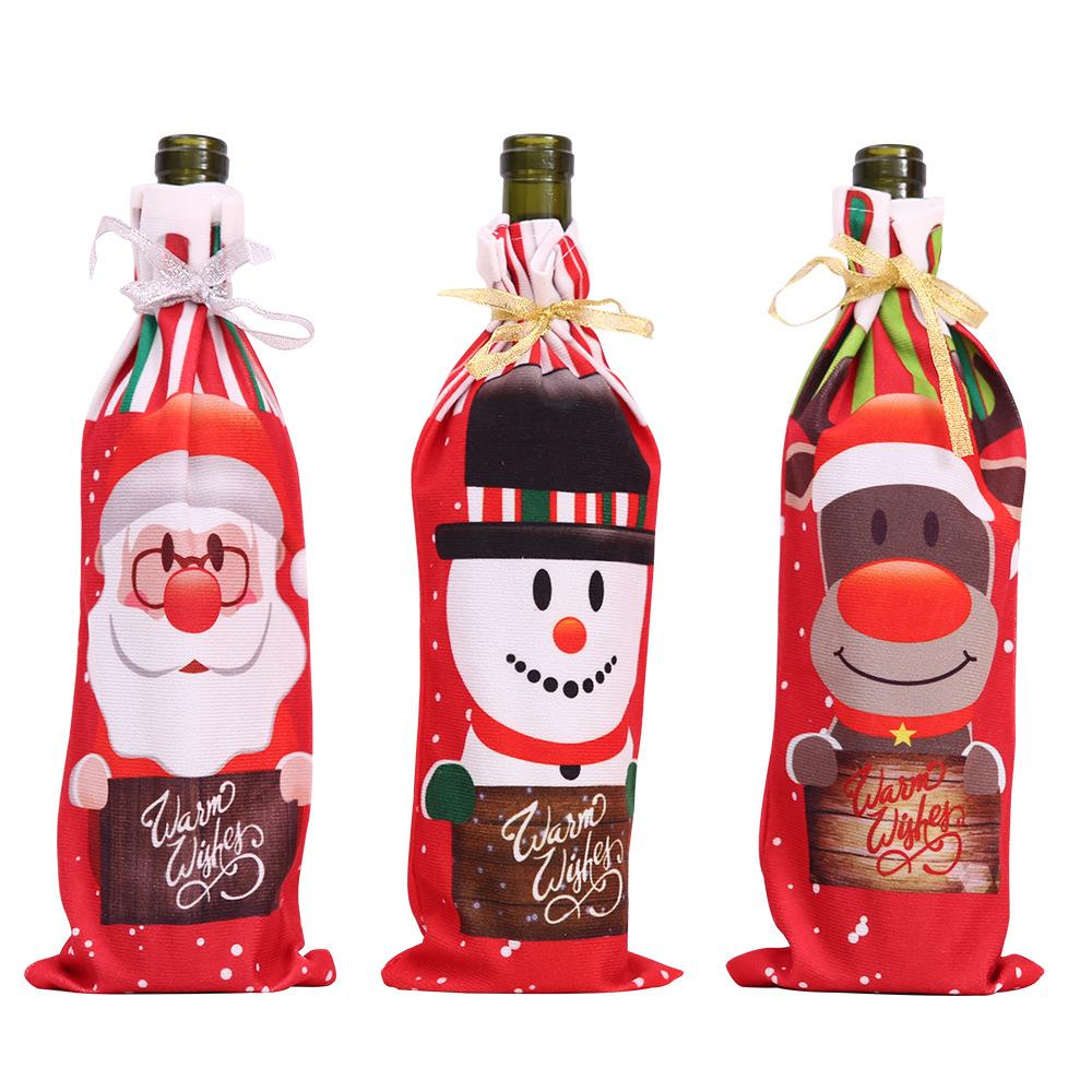 MOQ: 6PCS Christmas decoration wine bottle cover wholesale