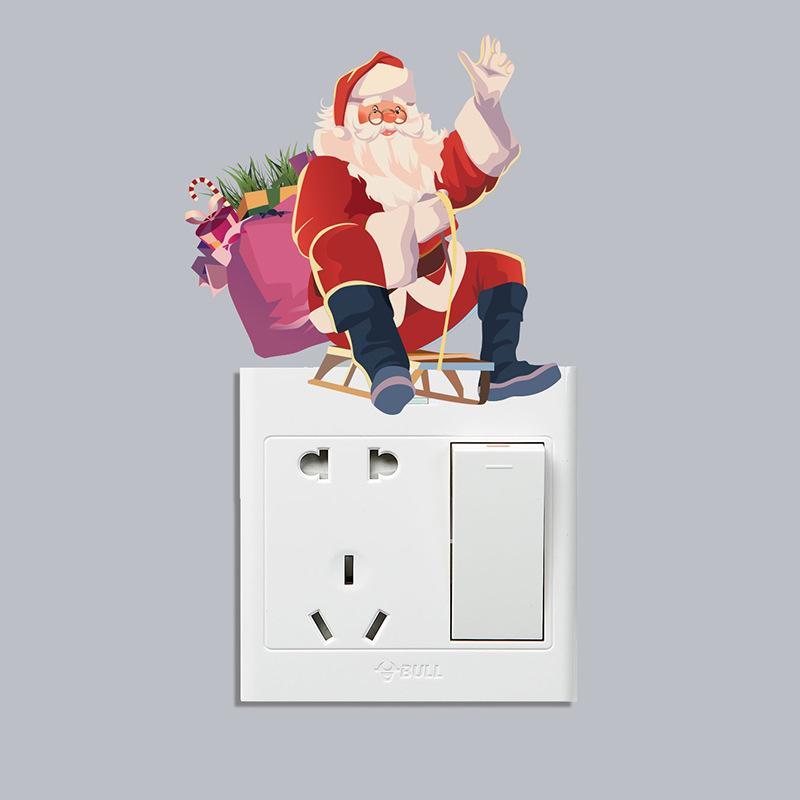 MOQ:10pcs Christmas Snowman Switch Outlet Sticker Wholesale