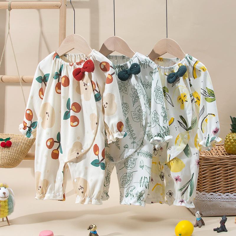 Cotton Long Sleeve One-piece Newborn Air Conditioning Clothes Wholesale