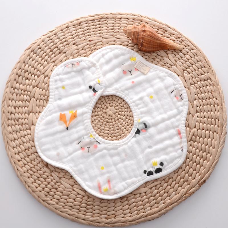 MOQ 12PCS  8-layer cotton bib petal saliva towel Wholesale