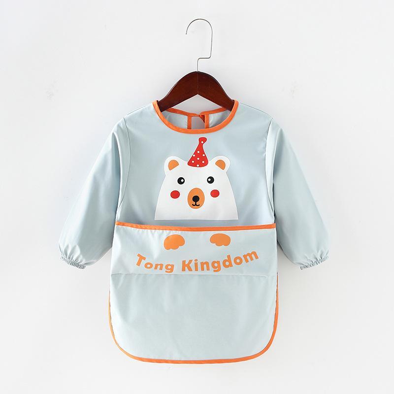 Boys and Girls Gowns Anti-wearing Baby Eating Gowns Baby Long-sleeved Bib