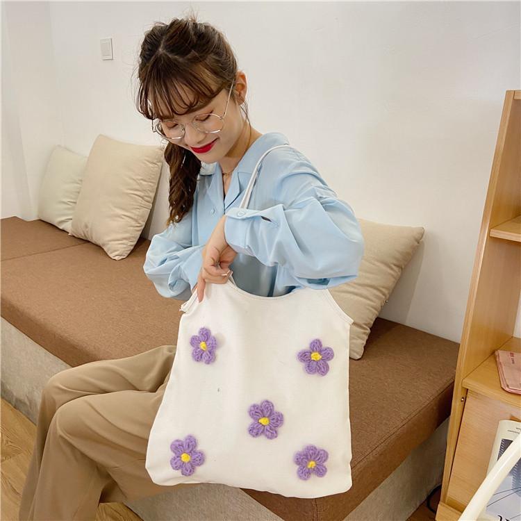 MOQ 3PCS Small daisy canvas bag wholesale