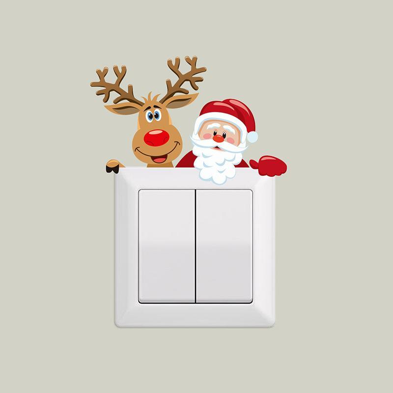 MOQ:10pcs Christmas Snowman Switch Outlet Sticker Wholesale