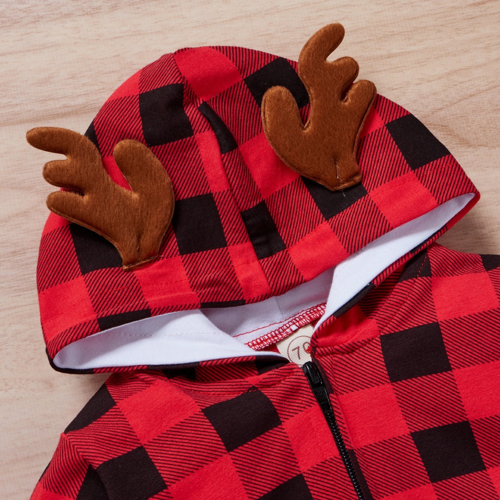 Hot selling cotton red plaid antlers jumpsuit wholesale