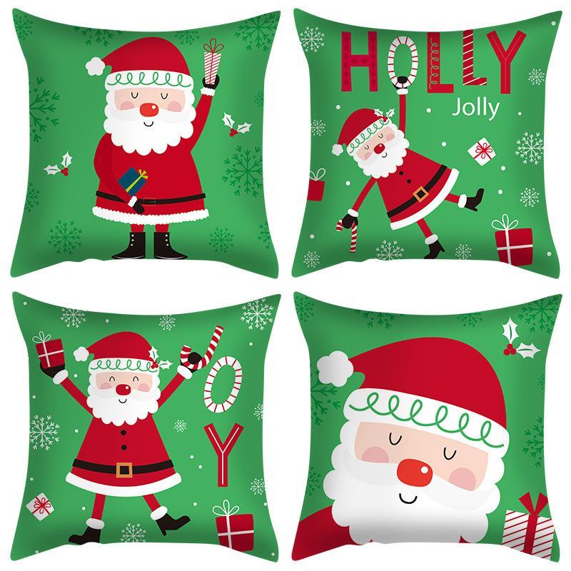 MOQ 8Pcs Christmas Santa Claus Cushion Cover Without Filler