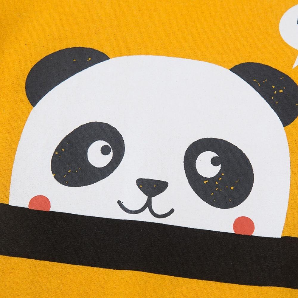 Bosy Summer Baby Boy Striped Panda Print Short Sleeve Jumpsuit Baby Clothing Wholesale