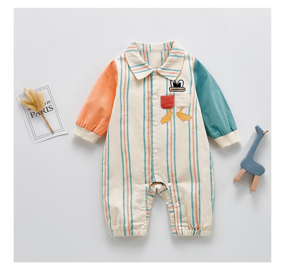 Newborn Boys Spring and Autumn Thin Fashion Stripe Jumpsuit Baby Wholesales