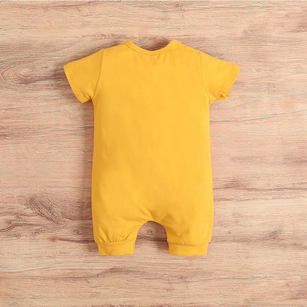Boys Summer Baby Boy Rabbit Print Solid Short Sleeve Jumpsuit Wholesale Clothing Baby
