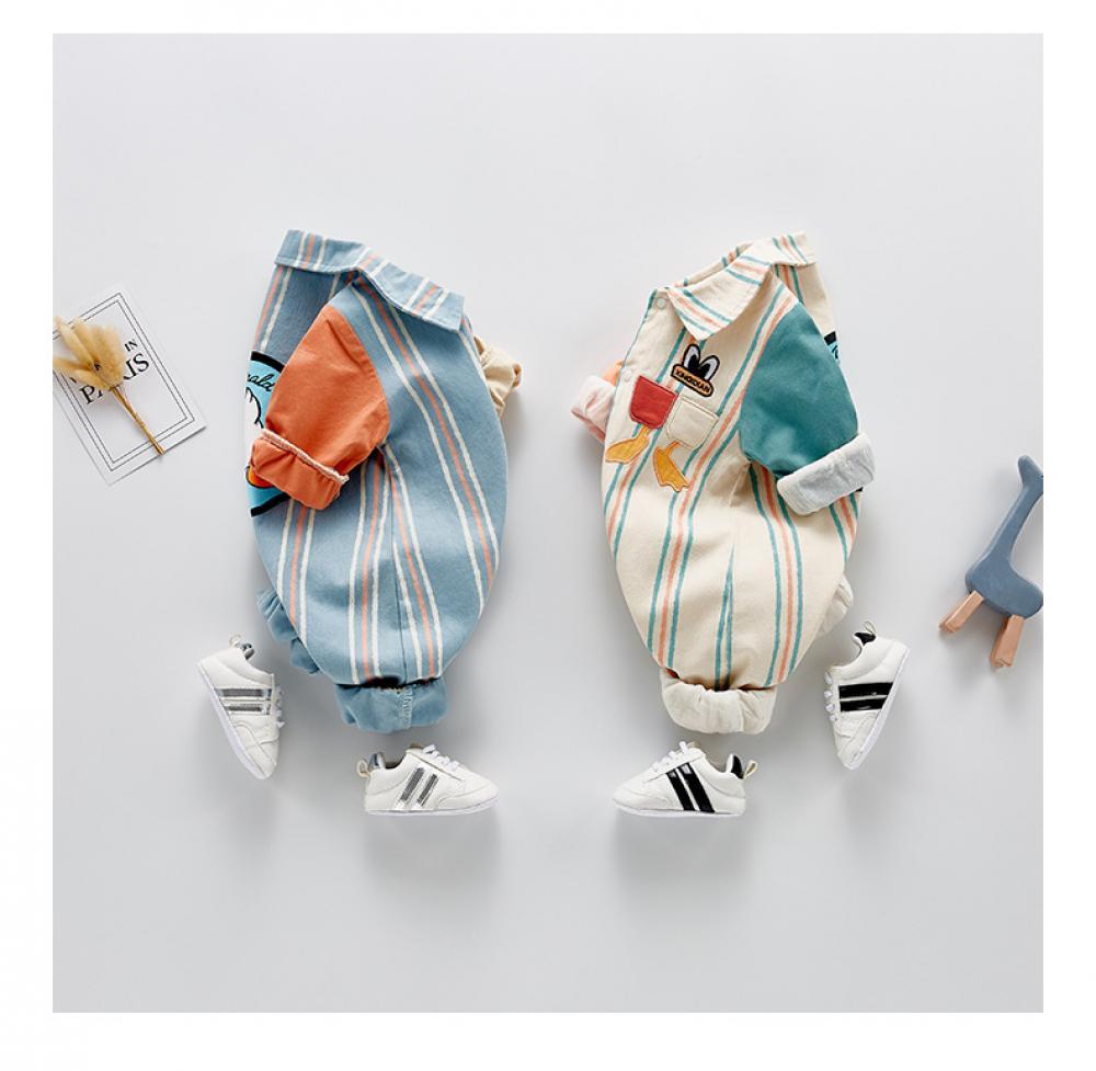 Newborn Boys Spring and Autumn Thin Fashion Stripe Jumpsuit Baby Wholesales