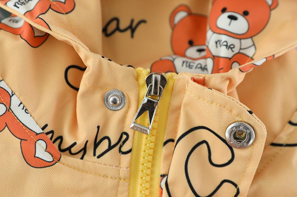 Baby Boys Autumn Long-sleeve Cartoon Bear Hooded Windbreaker Babywear Wholesale