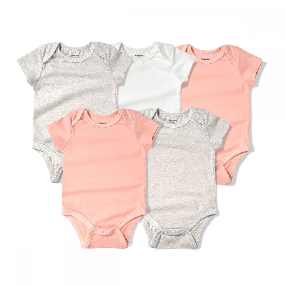 5PCS Newborn Baby Cotton Solid Color Romper Wholesale Baby Rompers