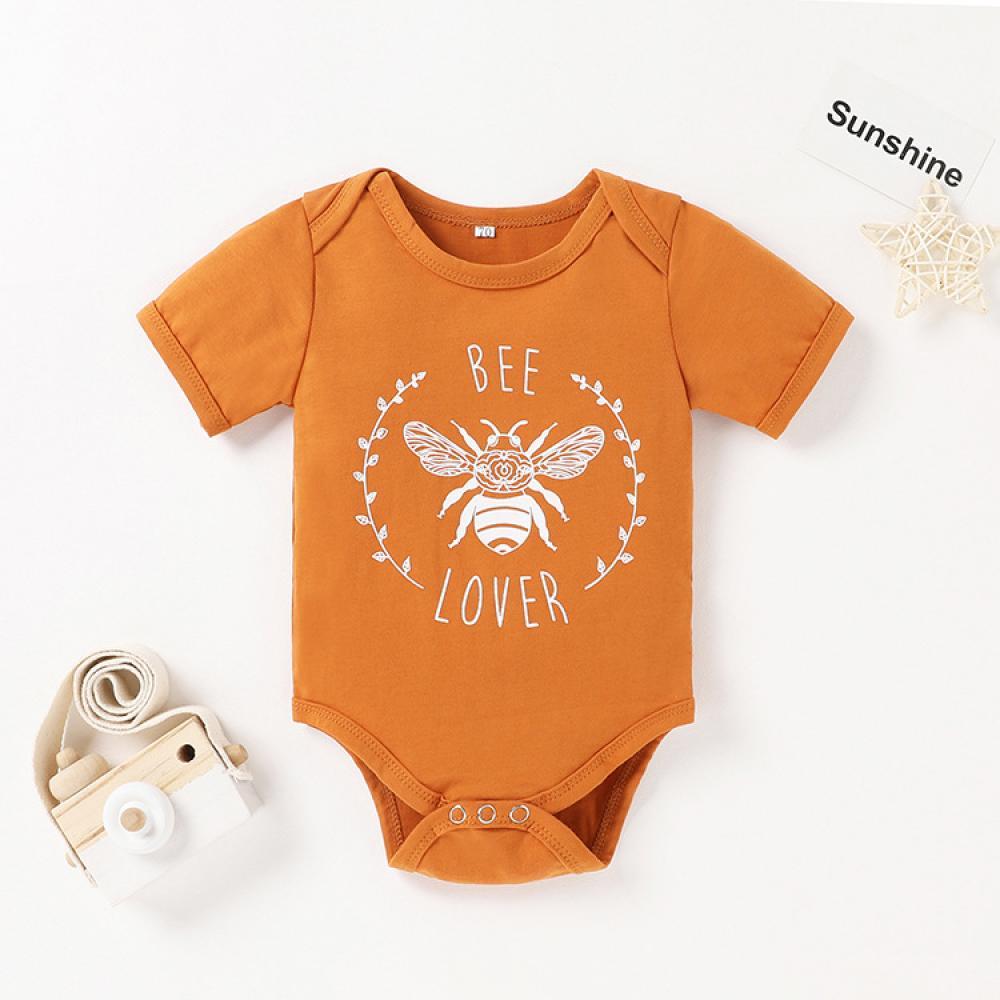 Bosy Summer Baby Boy Insect Print Short Sleeve Jumpsuit Baby Clothing Wholesale Distributors