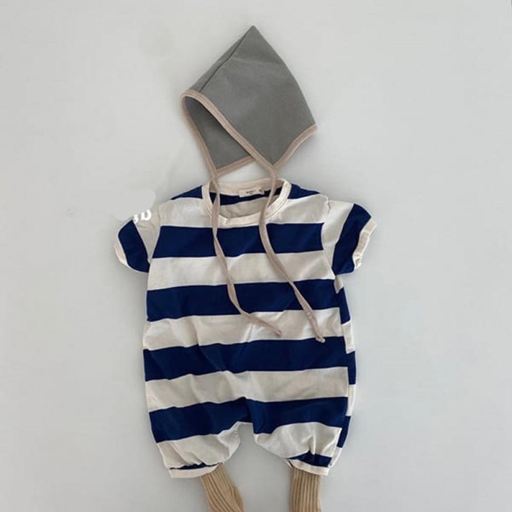 0~2Y Infant Summer Striped Romper 2022 Summer New Thin Section Short-Sleeved Bag Fart Clothes Baby Baby Onesie Wholesale Baby Clothes