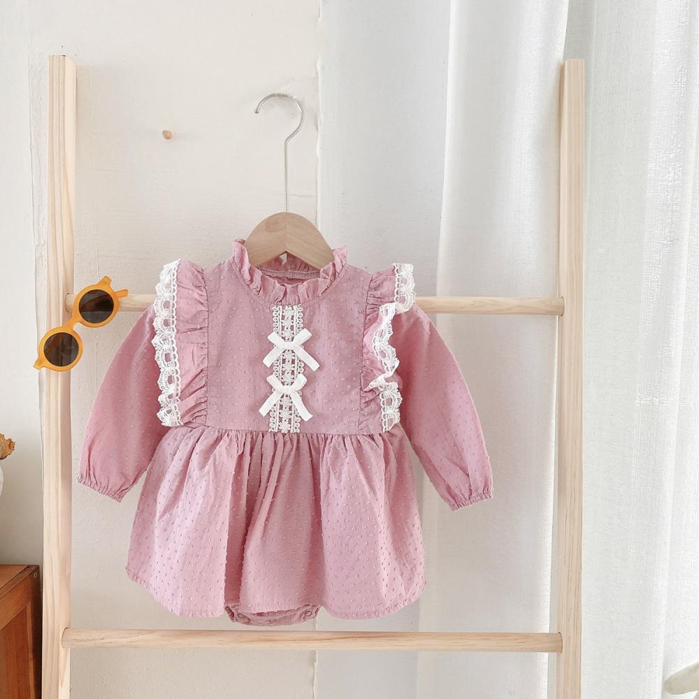 Girls Lolita Long Sleeve Lace Fashion Jumpsuit Wholesale Baby Rompers