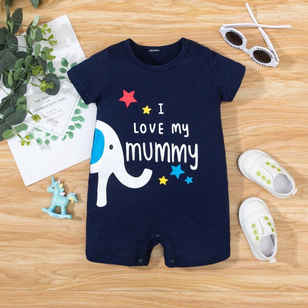 Boys Summer Baby Boy's Animal Alphabet Print Short Sleeve Jumpsuit Buy Baby Clothes Wholesale