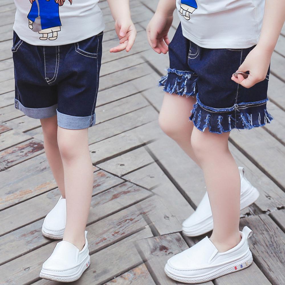 Girls' New Versatile Denim Shorts Wholesale Little Girl Boutique Clothing