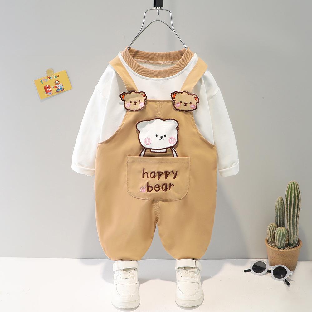 Baby Boys Spring/Autumn Long-sleeve Korean Style Suspender Suit Baby Wholesales