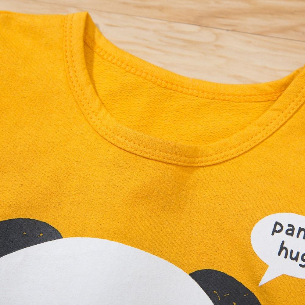 Bosy Summer Baby Boy Striped Panda Print Short Sleeve Jumpsuit Baby Clothing Wholesale