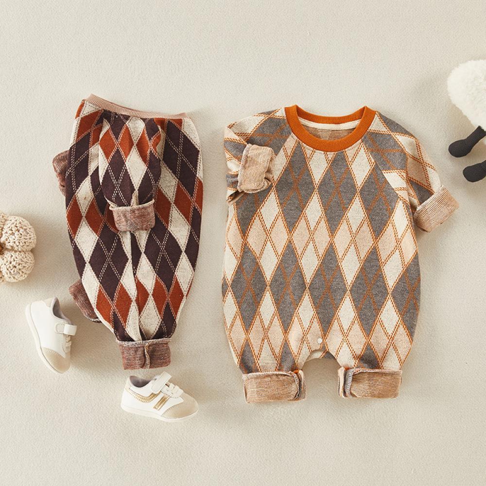 Newborn Boys Patchwork Plaid Romper Buy Baby Clothes Wholesale