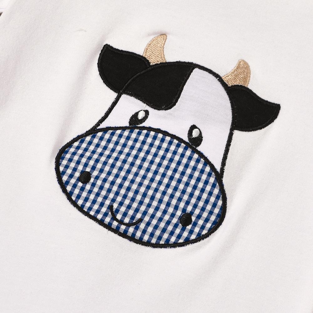 Boys Summer Baby Boy Cow Print Solid Short Sleeve Jumpsuit Baby Clothing Warehouse