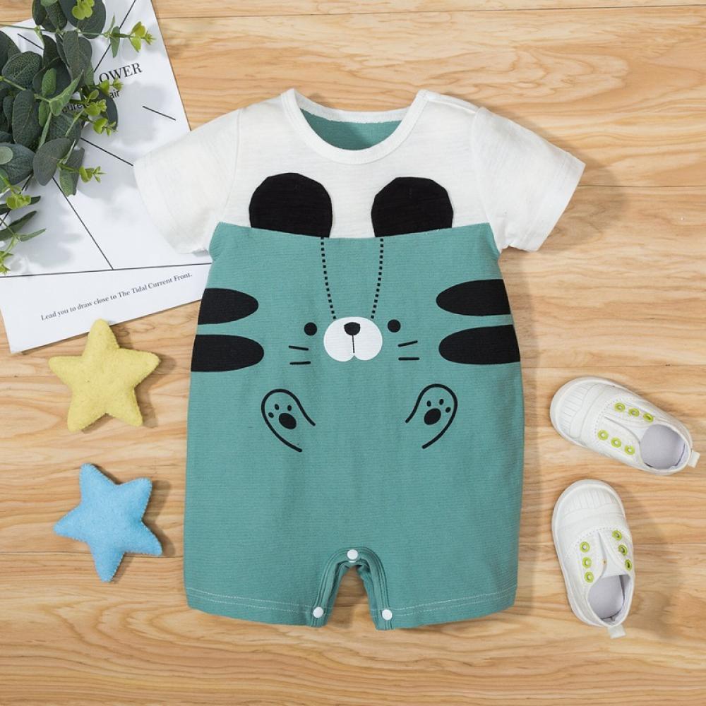 Boys Summer Baby Boy Cute Tiger Print Short Sleeve Jumpsuit Buy Baby Clothes Wholesale
