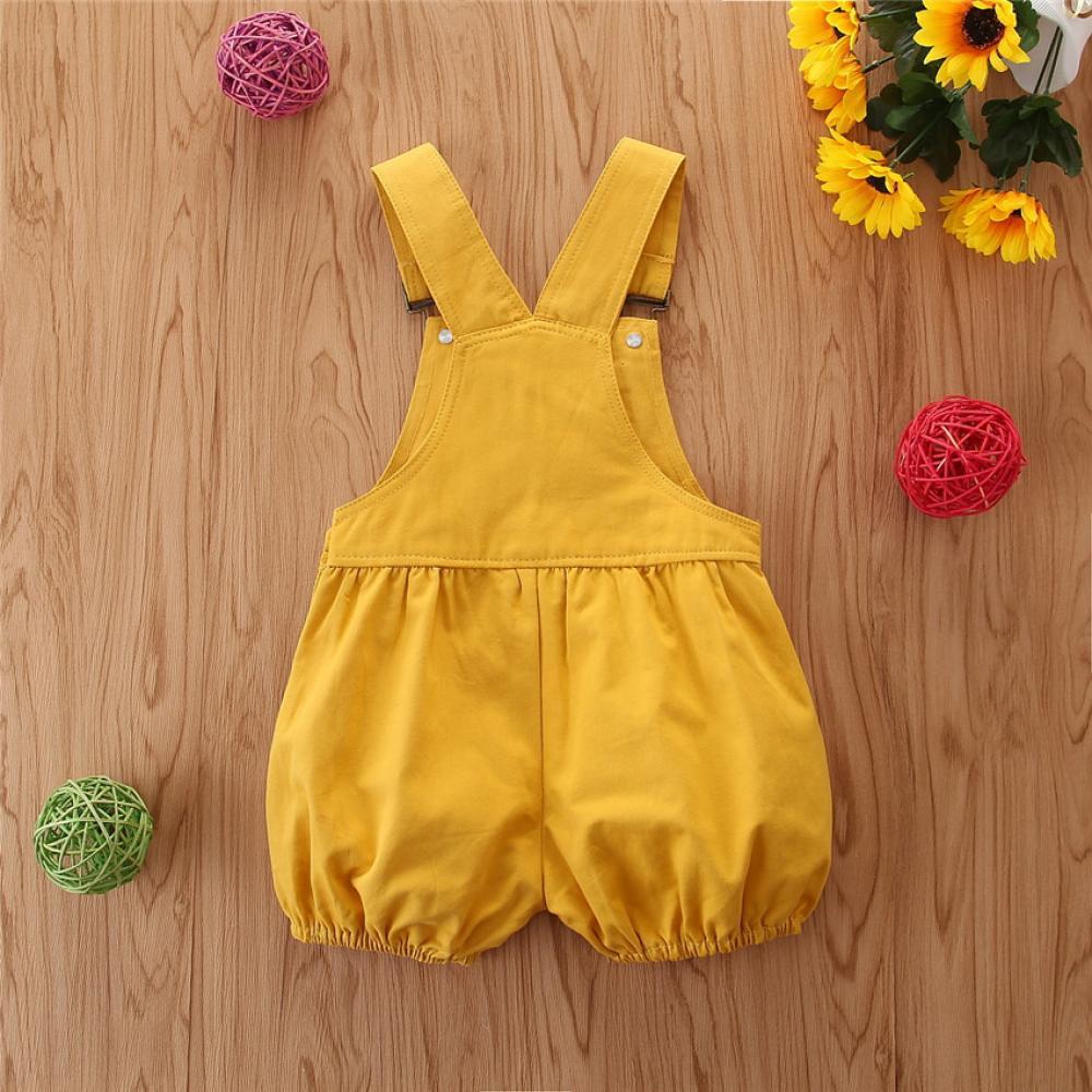 Girls' Solid Color Leisure Straps Shorts Wholesale Girls Clothing