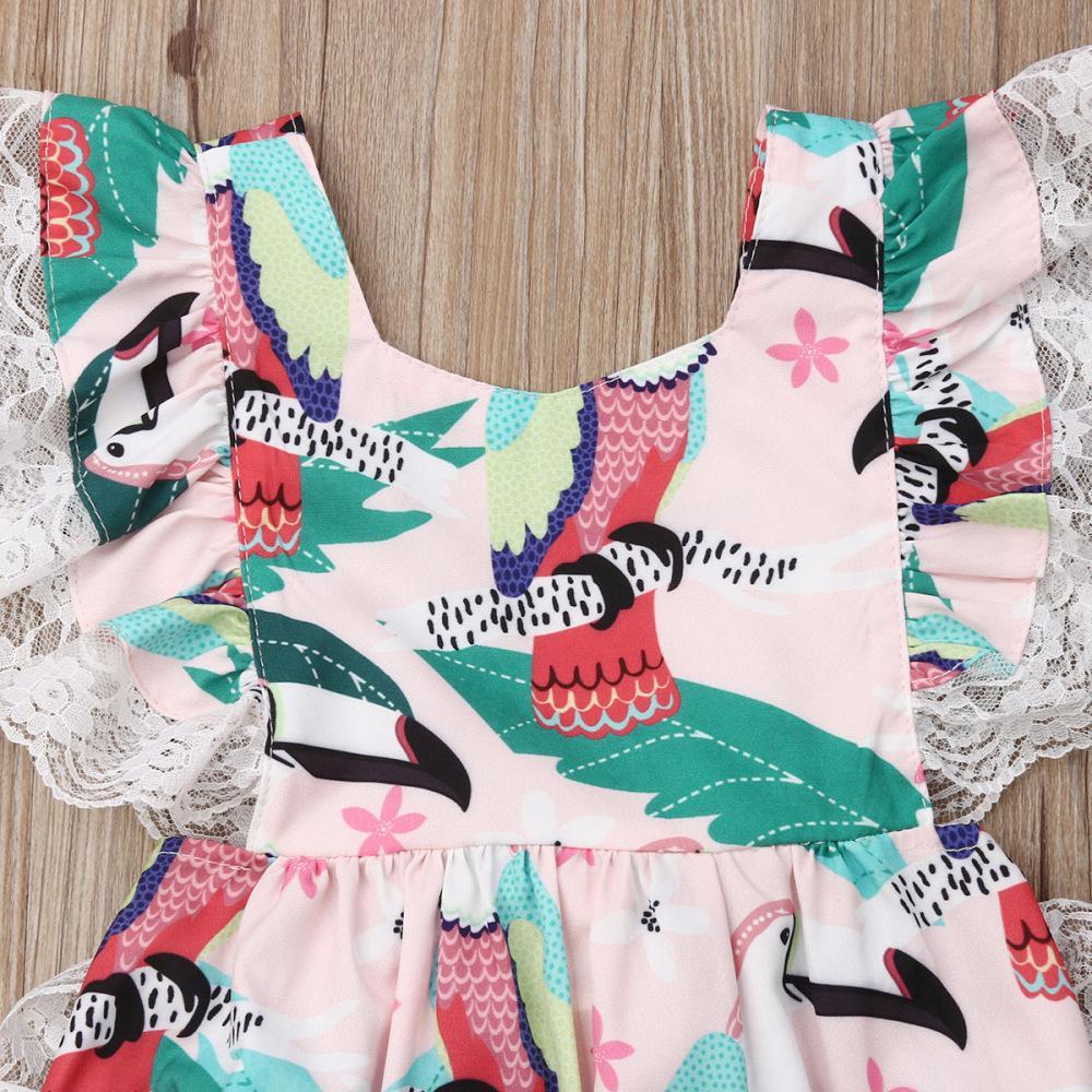 Girls' Sleeveless Lace Open Back Bow Jumpsuit Toddler Girls Wholesale