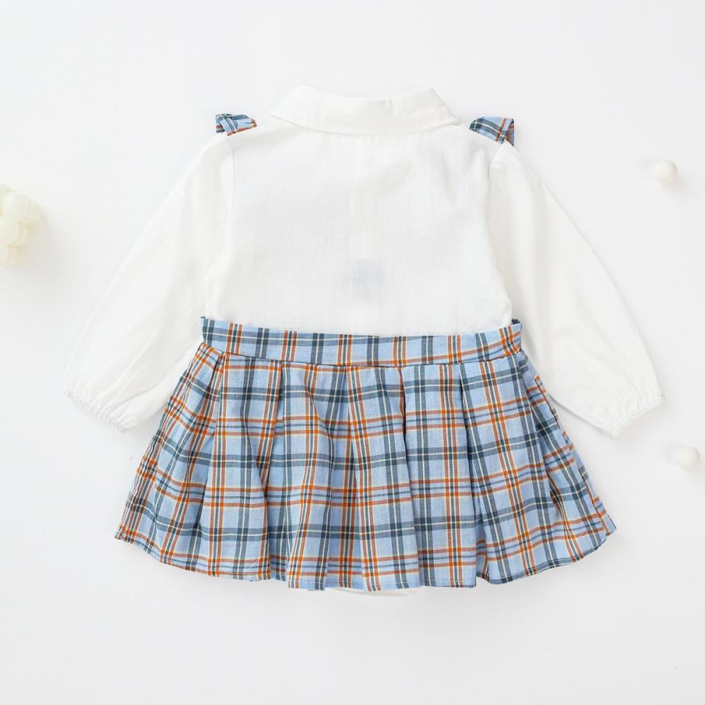 Girls Plaid Lolita Long-sleeve Jumpsuit Wholesale Baby Rompers