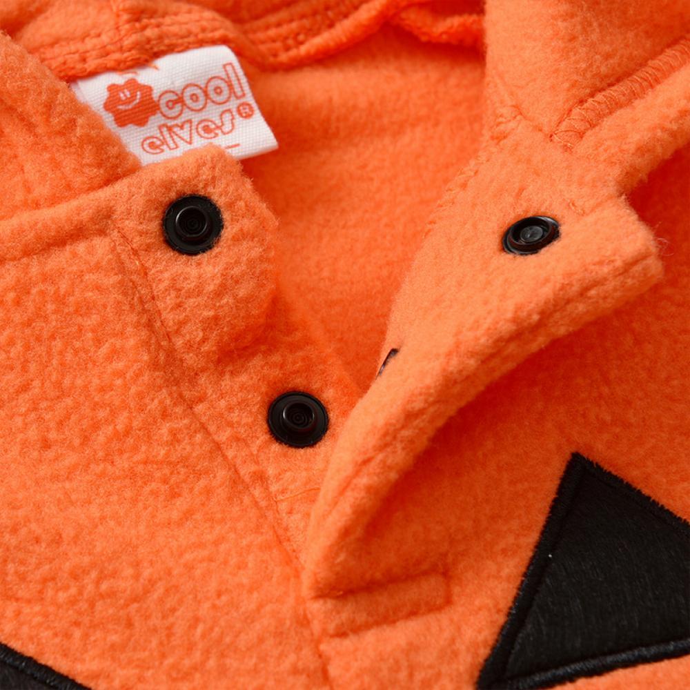 Baby Halloween Style Pumpkin Print Hooded Long Sleeve Jumpsuit Wholesale Baby Rompers