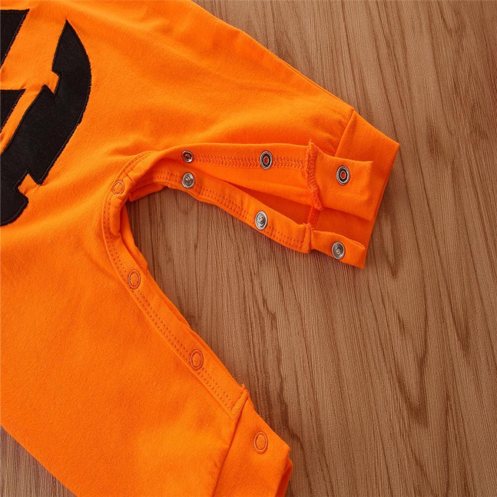 Baby Halloween Style Pumpkin Print Long Sleeve Jumpsuit Baby Clothes Wholesale Bulk