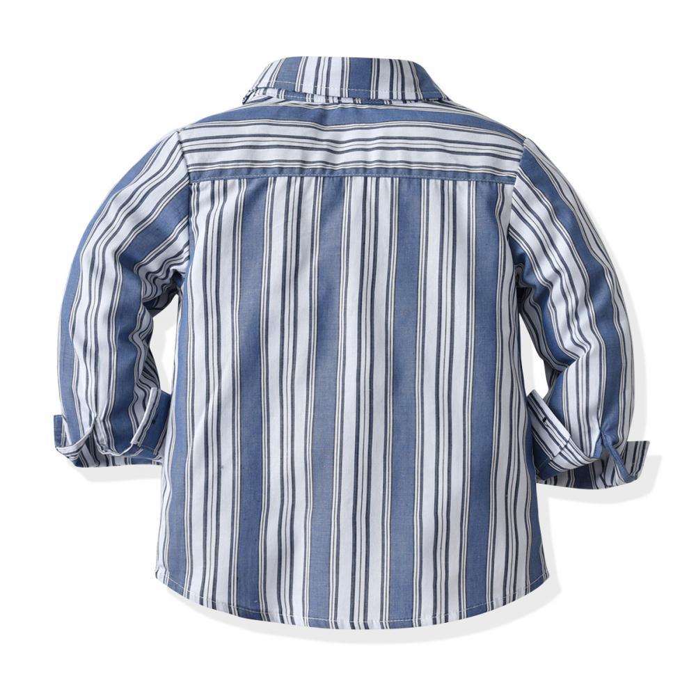 Spring/autumn Boys Long Sleeve Striped Cotton Shirt Gentleman Suspenders Trouser Suit Boy Clothes Wholesale