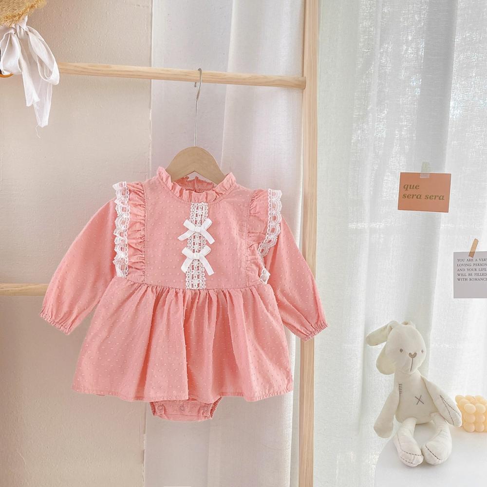 Girls Lolita Long Sleeve Lace Fashion Jumpsuit Wholesale Baby Rompers